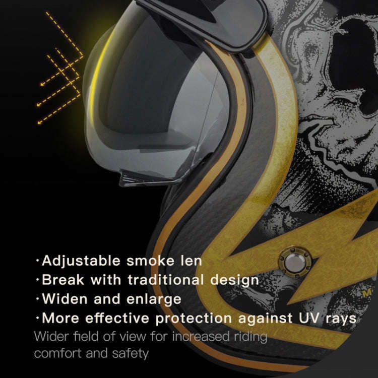 SOMAN Motorcycle Four Seasons Carbon Fiber Half Helmet, Color: Bright Carbon Fiber(L)
