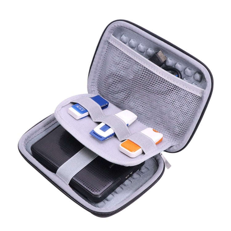 GH1716 2.5 inch EVA Hard Shell Mobile Hard Disk Storage Box Power Supply Bag(Black)