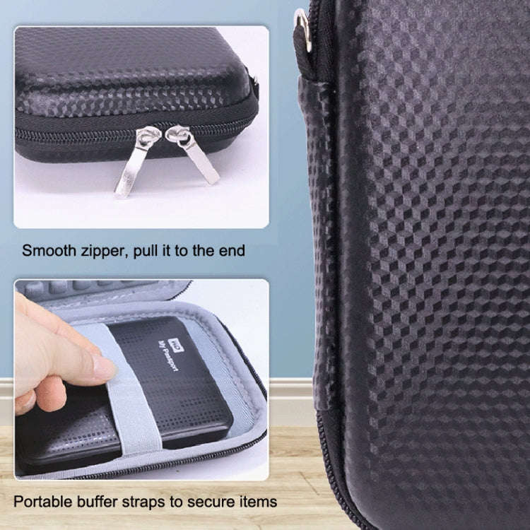 GH1716 2.5 inch EVA Hard Shell Mobile Hard Disk Storage Box Power Supply Bag(Black)