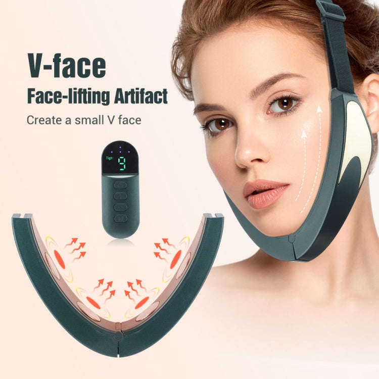 Microcurrent EMS Face Thinning Instrument Red Blue Light Skin Rejuvenation Beauty Instrument(Green)