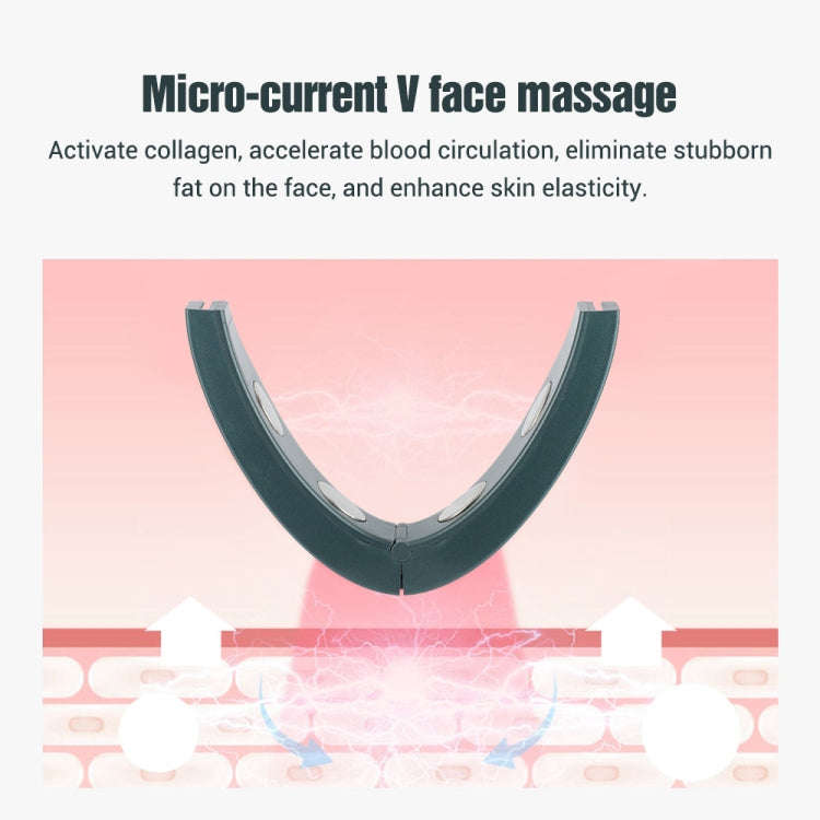 Microcurrent EMS Face Thinning Instrument Red Blue Light Skin Rejuvenation Beauty Instrument(Green)