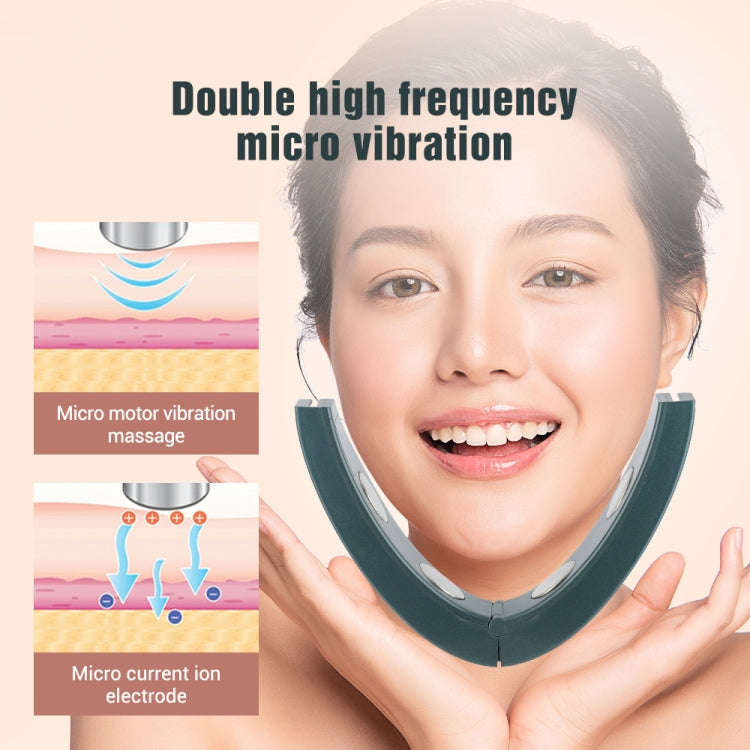 Microcurrent EMS Face Thinning Instrument Red Blue Light Skin Rejuvenation Beauty Instrument(Green)