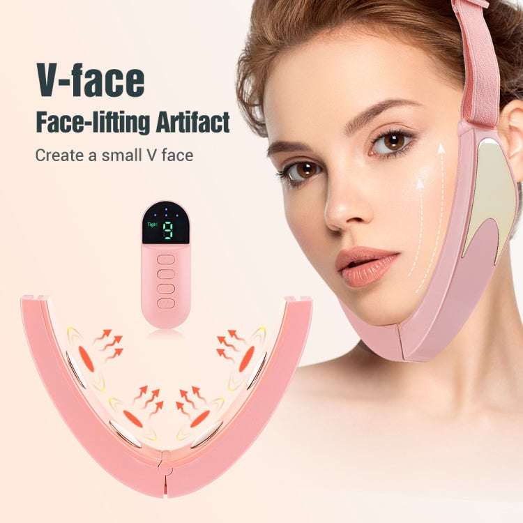 Microcurrent EMS Face Thinning Instrument Red Blue Light Skin Rejuvenation Beauty Instrument(Pink)