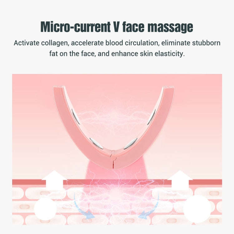 Microcurrent EMS Face Thinning Instrument Red Blue Light Skin Rejuvenation Beauty Instrument(Pink)