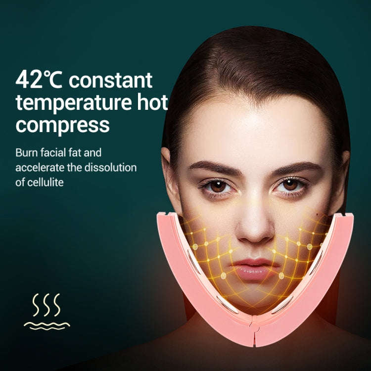Microcurrent EMS Face Thinning Instrument Red Blue Light Skin Rejuvenation Beauty Instrument(Pink)