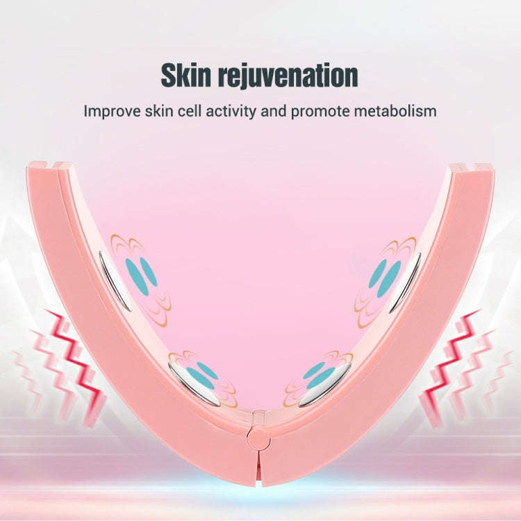 Microcurrent EMS Face Thinning Instrument Red Blue Light Skin Rejuvenation Beauty Instrument(Pink)
