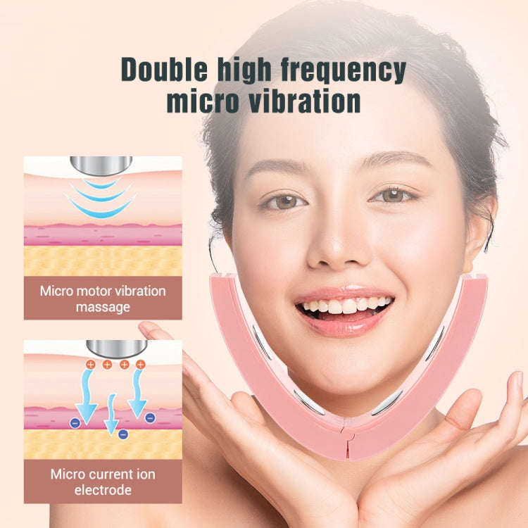 Microcurrent EMS Face Thinning Instrument Red Blue Light Skin Rejuvenation Beauty Instrument(Pink)