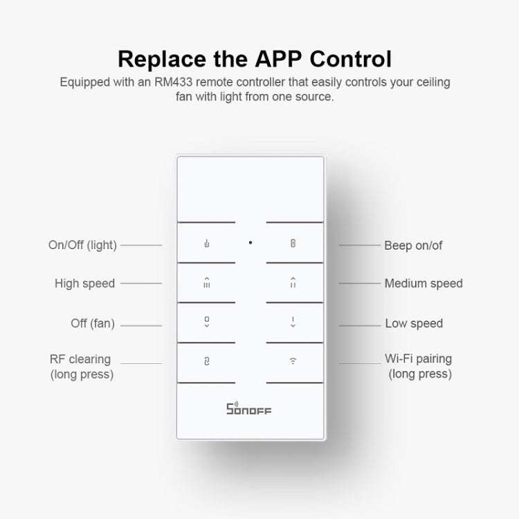 SONOFF iFan04-H APP Remote Control Smart Fan Light Switch Support Tmall Genie220V-240V