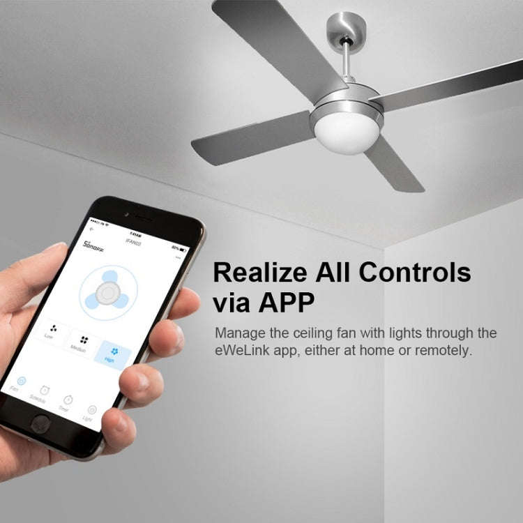 SONOFF iFan04-L APP Remote Control Smart Fan Light Switch Support Tmall Genie(100V-120V)