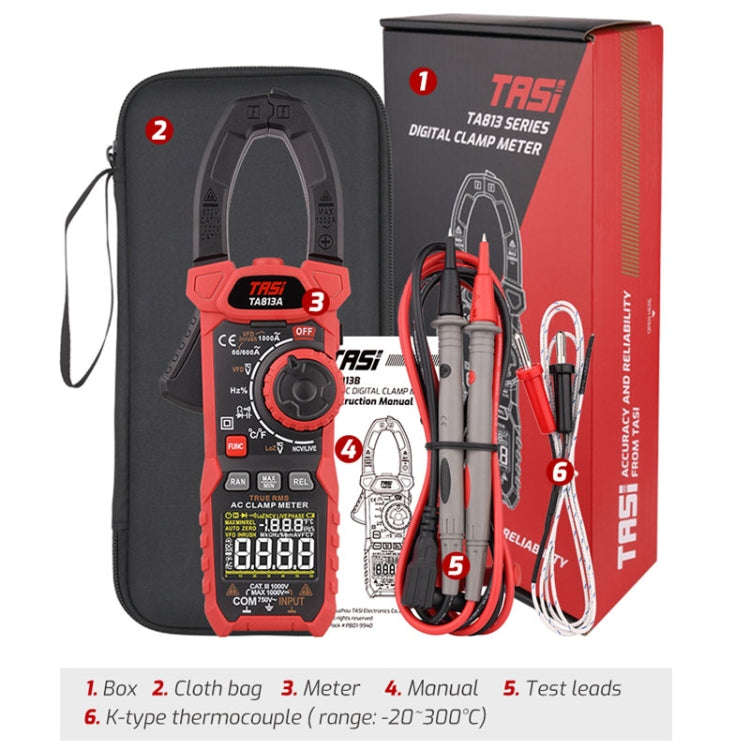 TASI TA813B Clamp Meter High Accuracy AC DC Voltage Ammeter