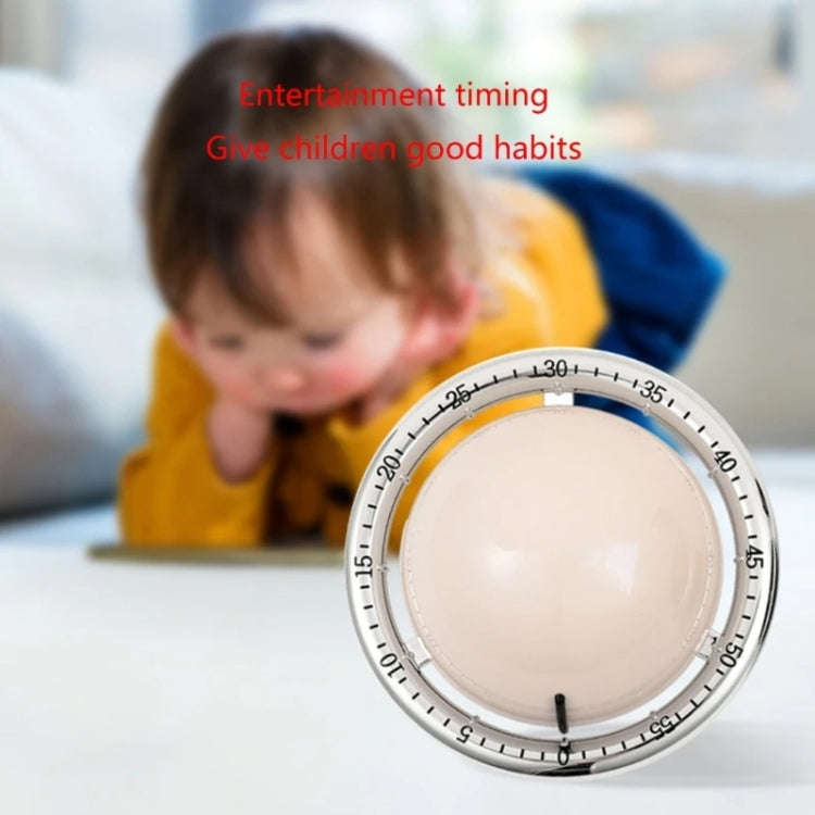 Kitchen Mechanical Timer Reminder Visual Time Manager Magnetic Suction Alarm Clock(Ivory White)