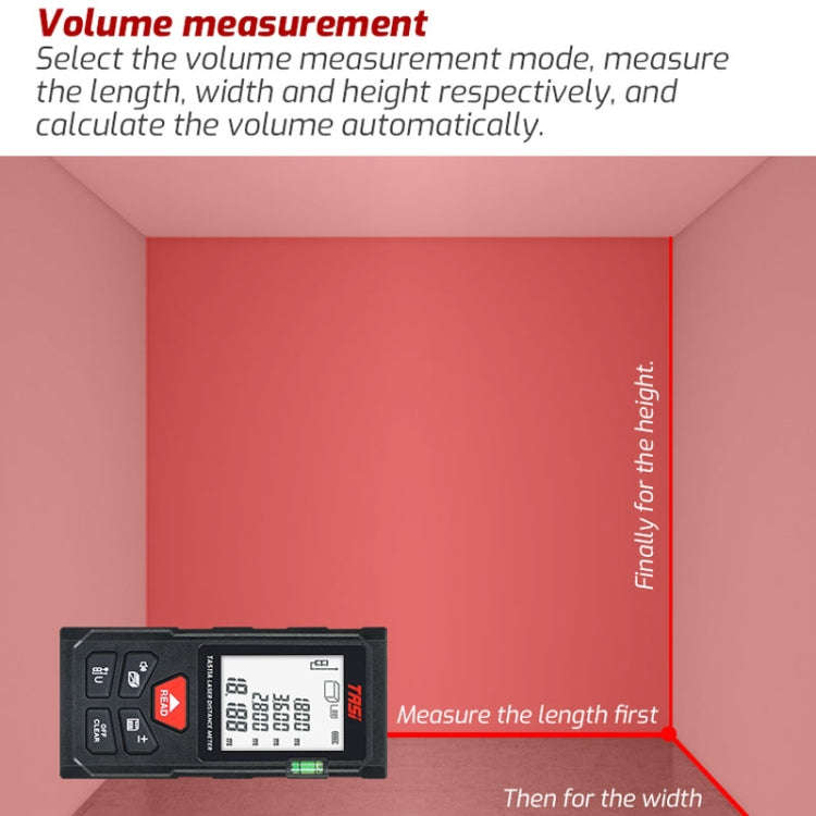 TASI TA511C 100m Laser Handheld Distance Measuring Room Infrared Measuring Instrument