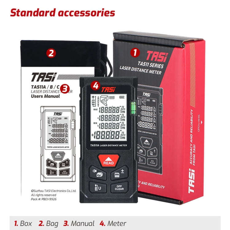 TASI TA511C 100m Laser Handheld Distance Measuring Room Infrared Measuring Instrument