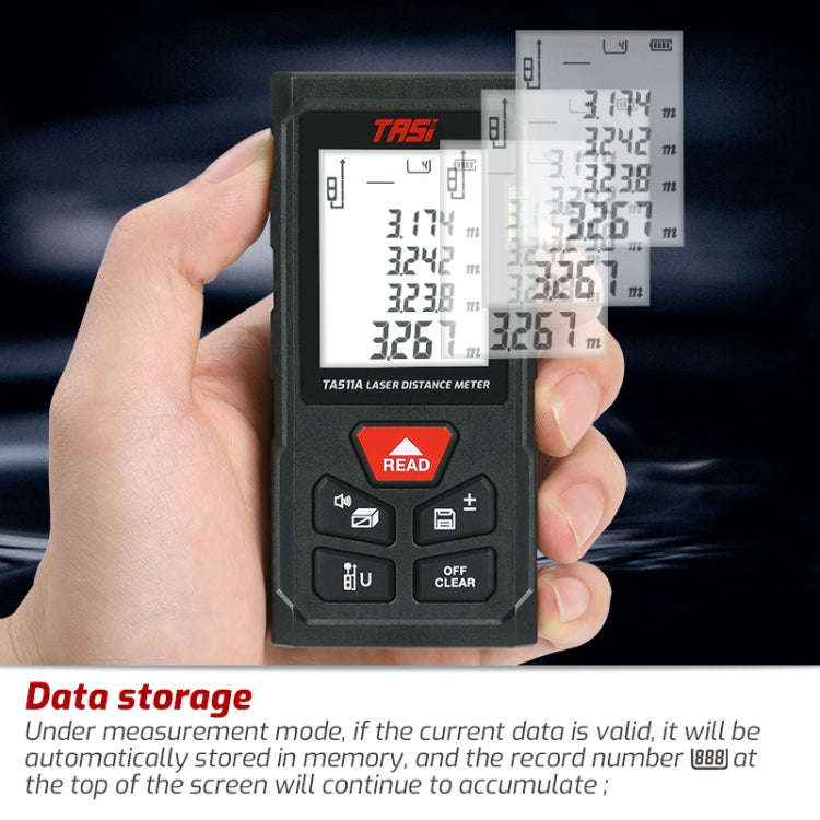 TASI TA511C 100m Laser Handheld Distance Measuring Room Infrared Measuring Instrument
