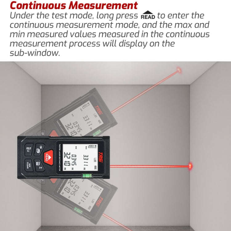 TASI TA511A 50m Laser Handheld Distance Measuring Room Infrared Measuring Instrument