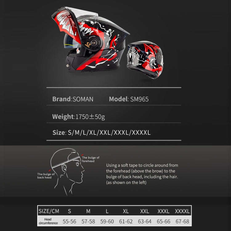 SOMAN Racing Motorcycle Double Lens Riding Safety Helmet, Size: L(Mobile Suit)
