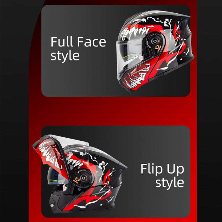 SOMAN Racing Motorcycle Double Lens Riding Safety Helmet, Size: L(Mobile Suit)