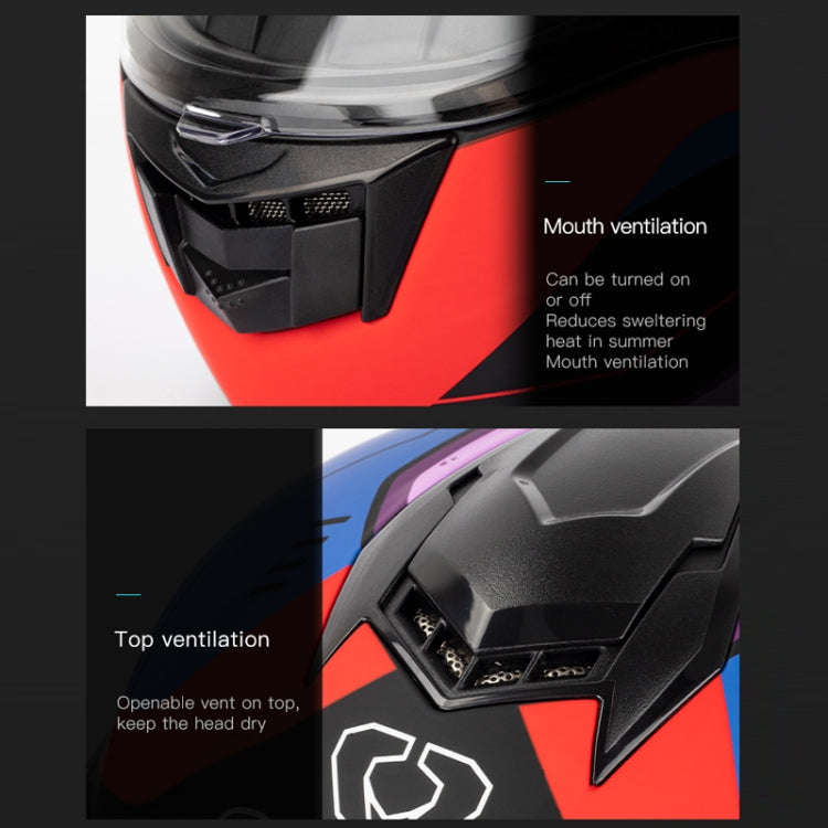 SOMAN Racing Motorcycle Double Lens Riding Safety Helmet, Size: L(Mobile Suit)