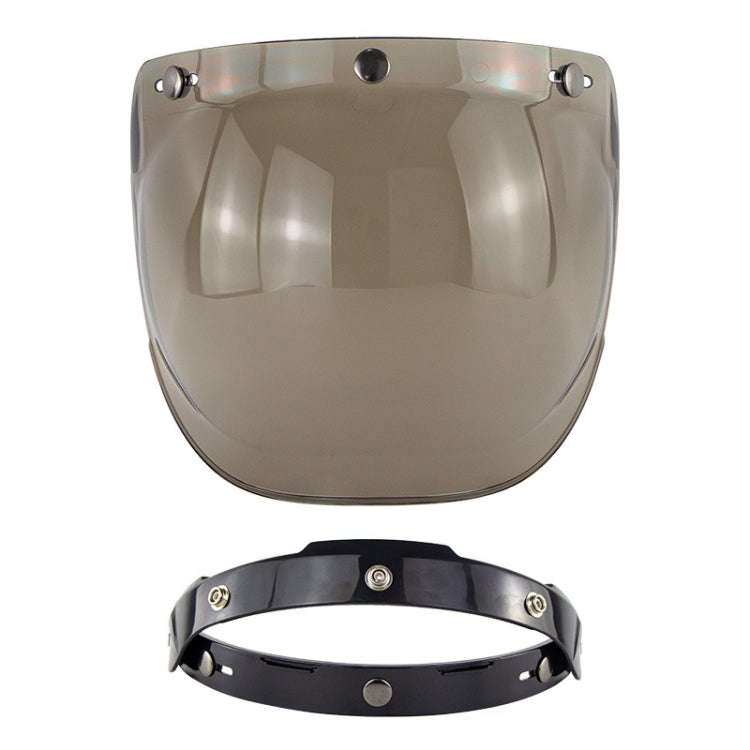 Motorcycle Helmet Three-Button Windproof Lens With Bracket(Light Tea)