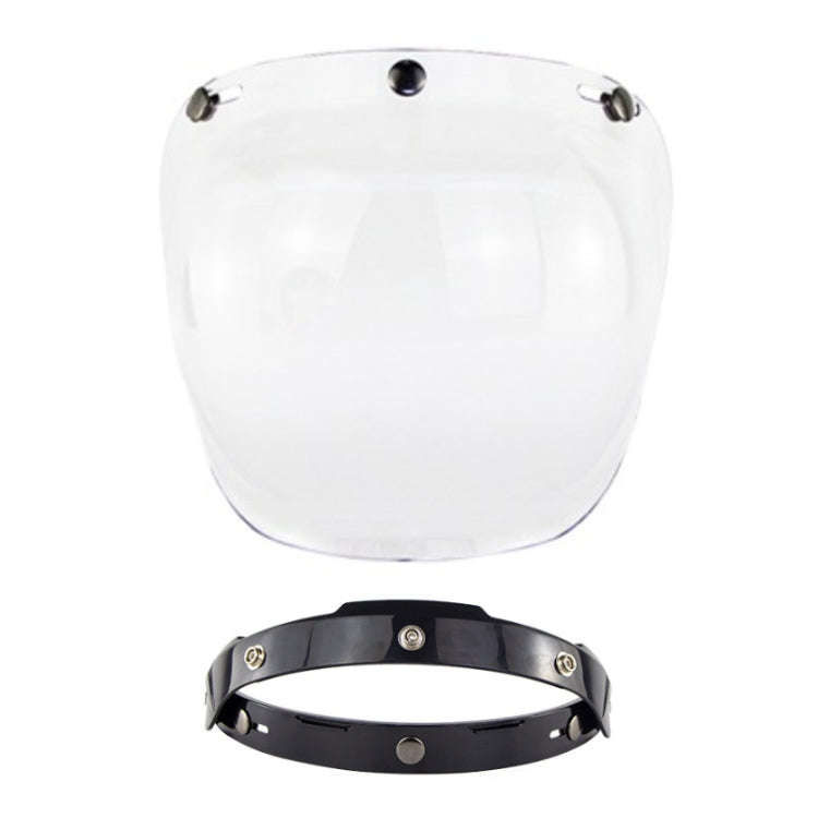 Motorcycle Helmet Three-Button Windproof Lens With Bracket(Transparent)