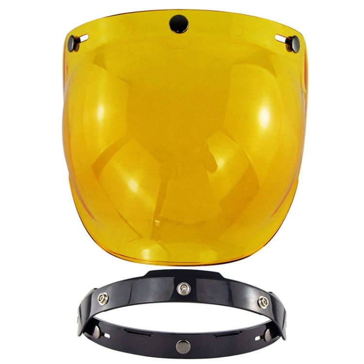 Motorcycle Helmet Three-Button Windproof Lens With Bracket(Amber)