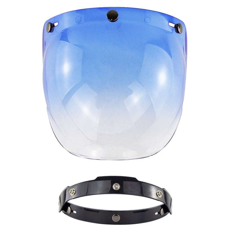 Motorcycle Helmet Three-Button Windproof Lens With Bracket(Gradient Blue)