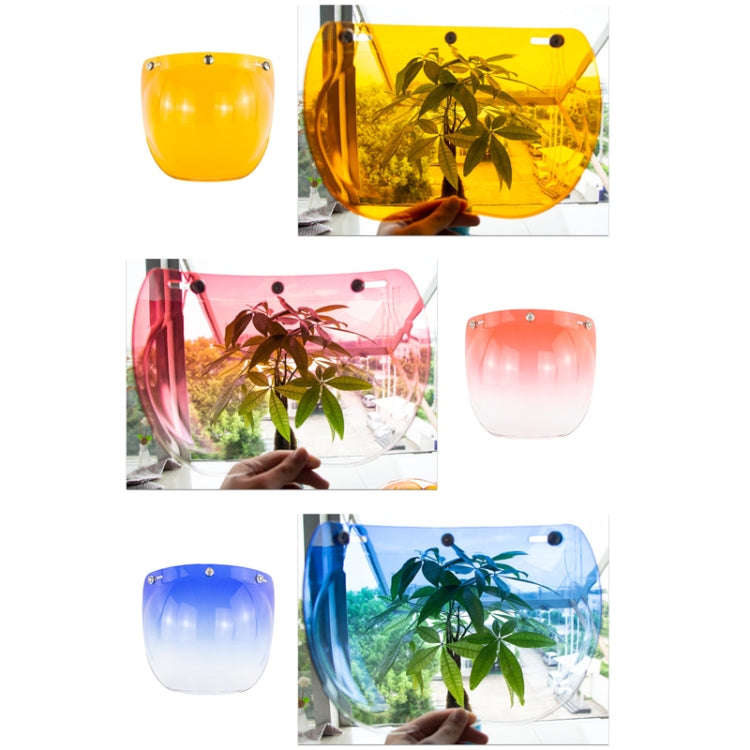 Motorcycle Helmet Three-Button Windproof Lens With Bracket(Yellow)