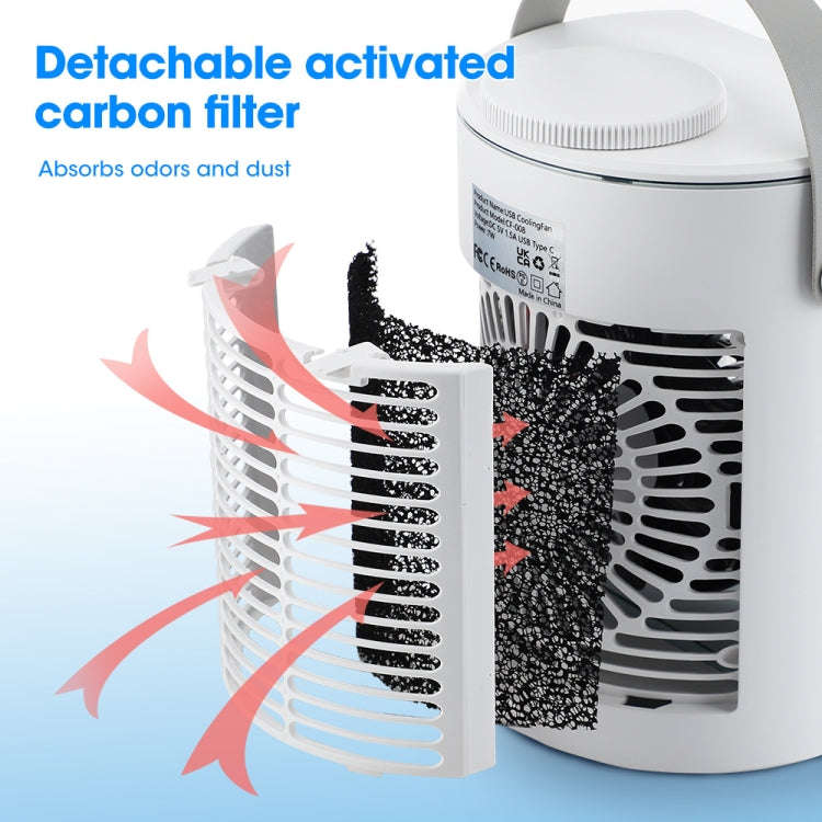 CF008 Mini Household Humidification Spray Air Cooler USB Plug-in Portable Air Conditioner Fan(White)