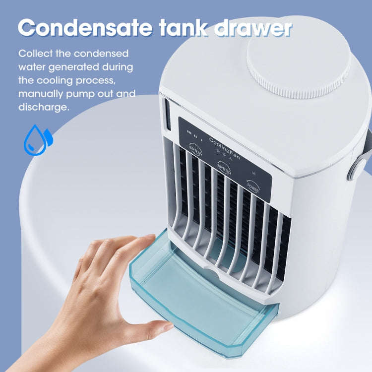 CF008 Mini Household Humidification Spray Air Cooler USB Plug-in Portable Air Conditioner Fan(White)