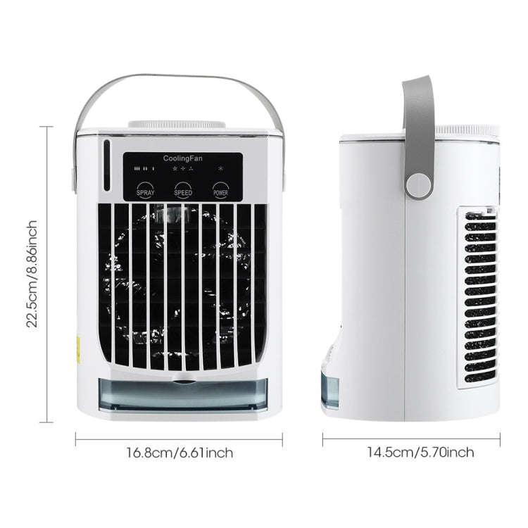 CF008 Mini Household Humidification Spray Air Cooler USB Plug-in Portable Air Conditioner Fan(White)