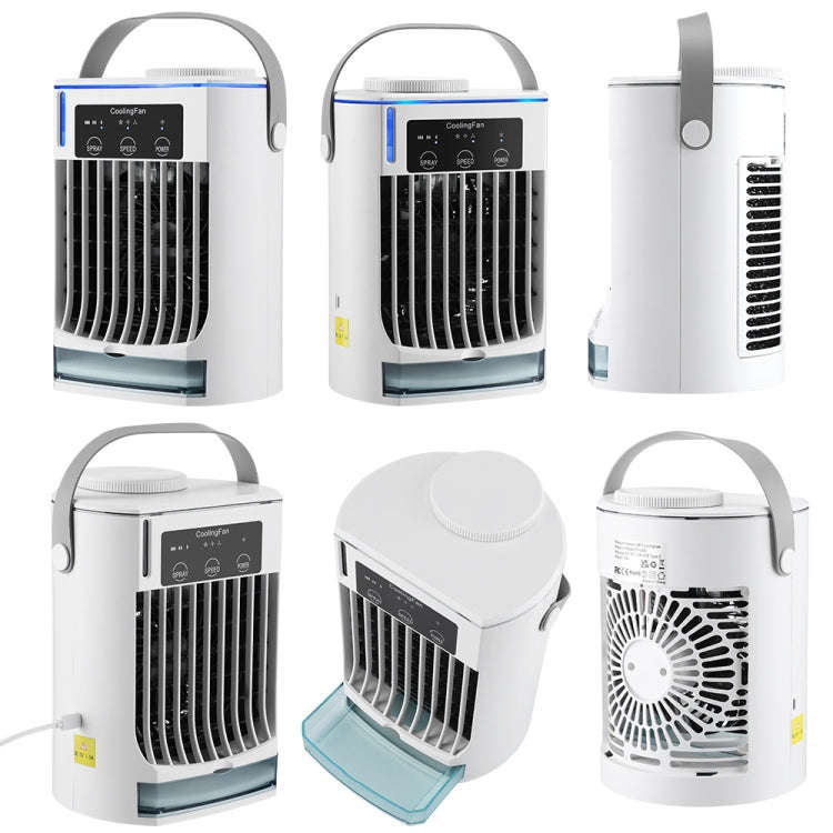 CF008 Mini Household Humidification Spray Air Cooler USB Plug-in Portable Air Conditioner Fan(White)