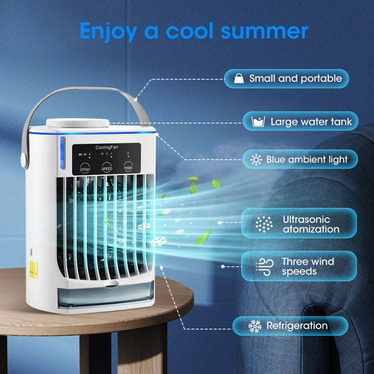 CF008 Mini Household Humidification Spray Air Cooler USB Plug-in Portable Air Conditioner Fan(White)
