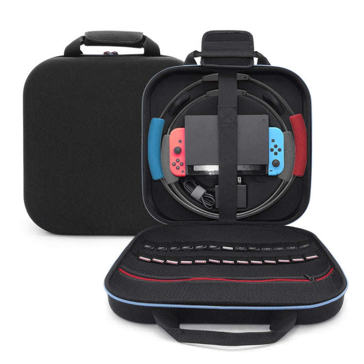 For Nintendo Switch Double Fitness Ring Storage Bag EVA Portable Hard Shell Host Package Accessor...