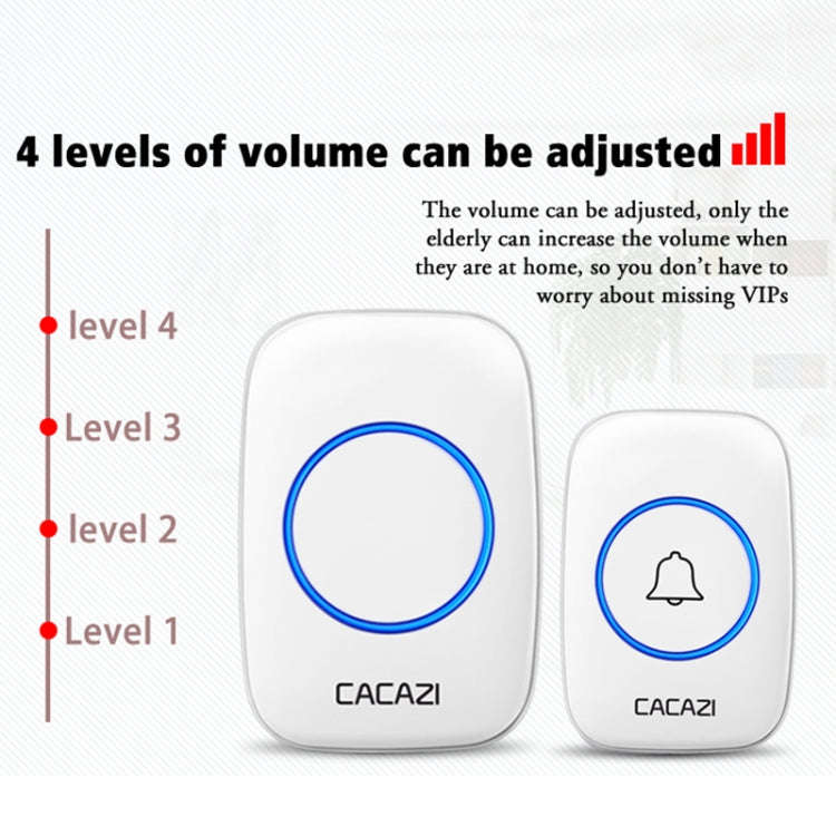 CACAZI A10DC 1 To 2 Battery Type Home Smart Waterproof Electronic Wireless Doorbell(Black)