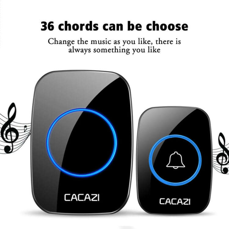 CACAZI A10DC 1 To 2 Battery Type Home Smart Waterproof Electronic Wireless Doorbell(White)