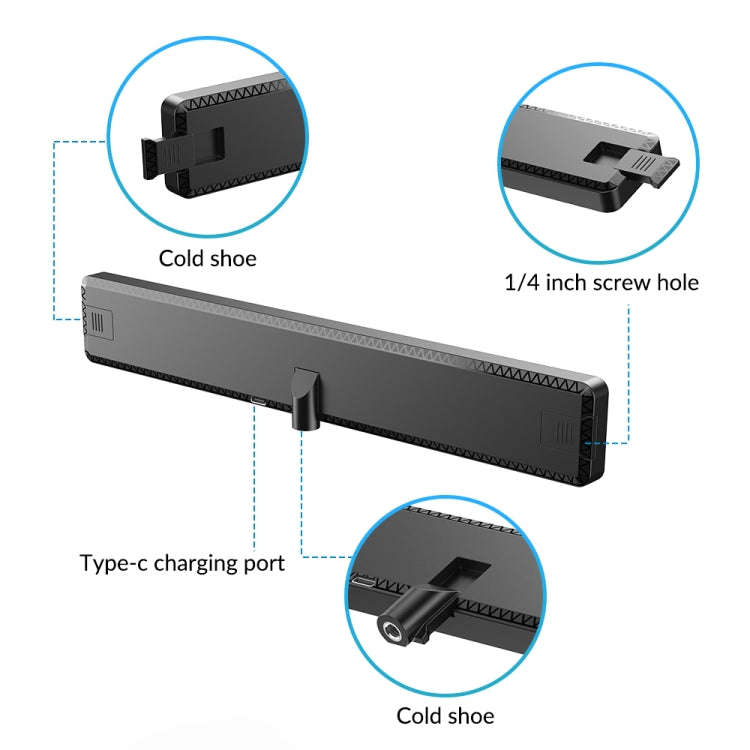 APEXEL APL-FL06 Portable Square Strip Live Video Conferencing Fill Light