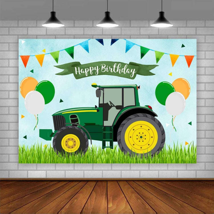210x180cm Tractor Theme Birthday Backdrop Boy Farm Happy Birthday Background Party Decorations