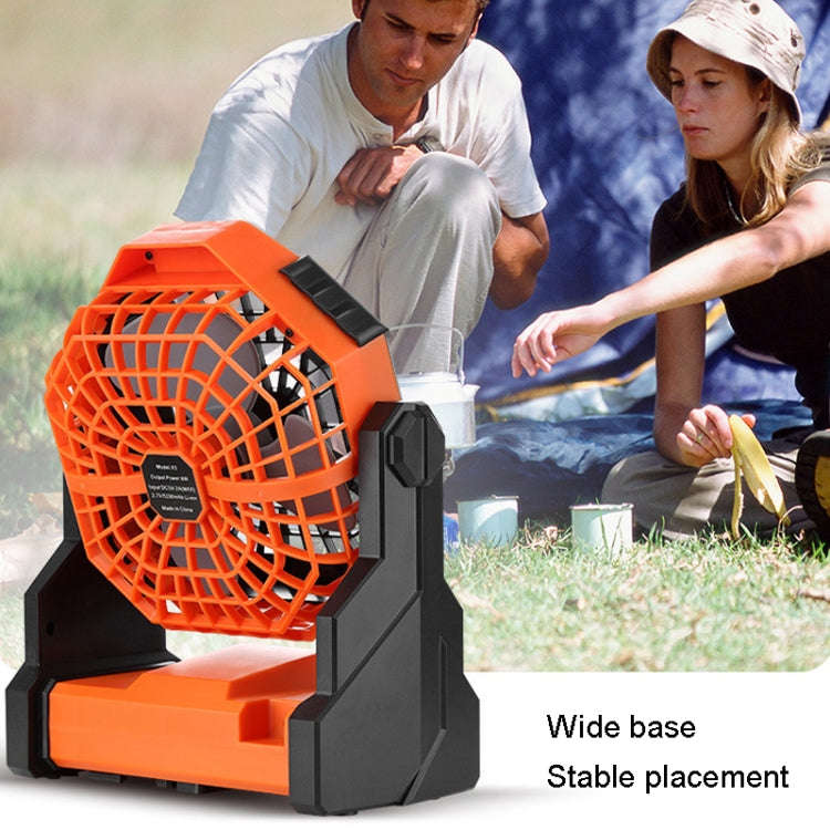 Outdoor Infinitely Variable Speed Portable Large Wind Charging Camping Lighting Fan(Black Green)