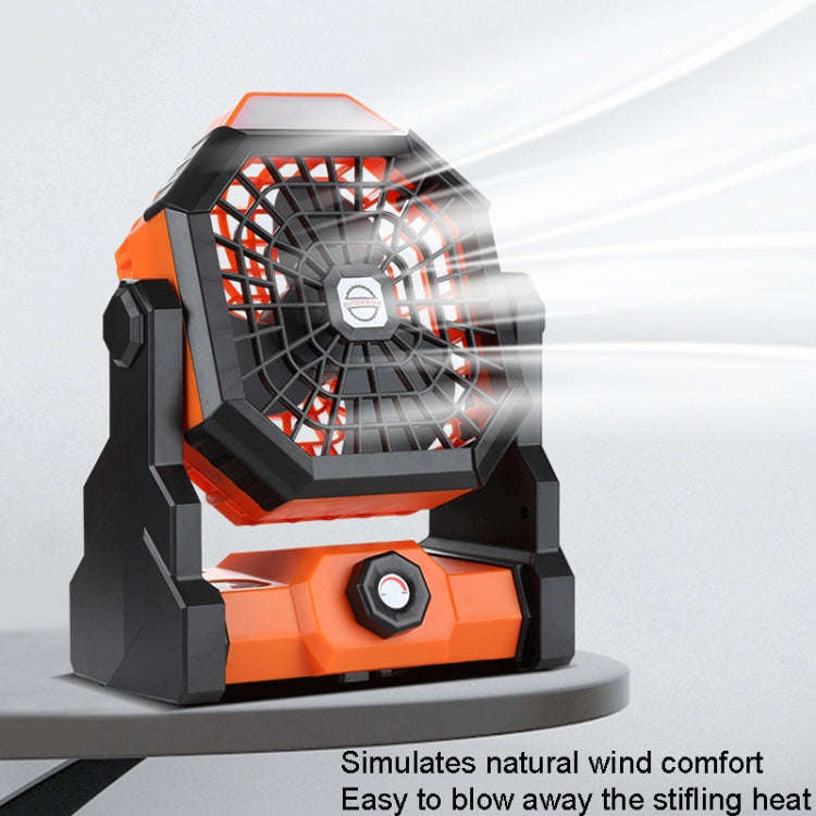 Outdoor Infinitely Variable Speed Portable Large Wind Charging Camping Lighting Fan(Black Green)