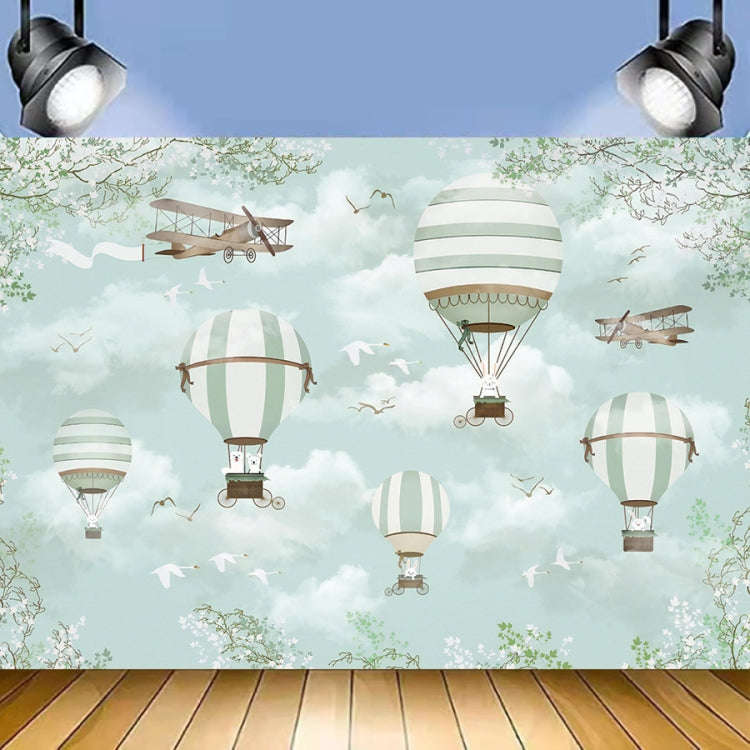 1.5m X 1m Cartoon Airplane Hot Air Balloon Theme Birthday Background Cloth Photography Decoration...
