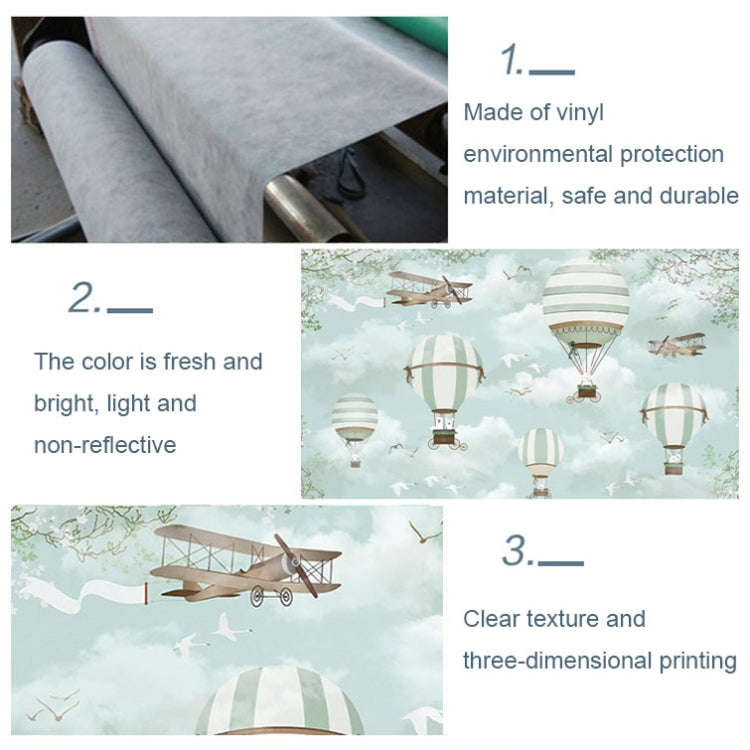 1.5m X 1m Cartoon Airplane Hot Air Balloon Theme Birthday Background Cloth Photography Decoration...