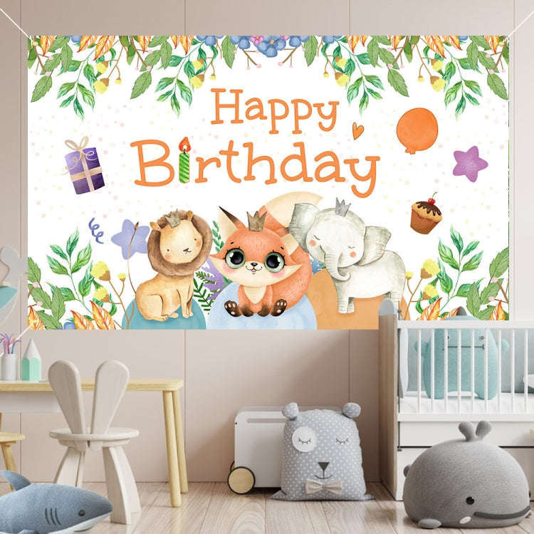 180x90cm Animal Birthday Theme Backdrop Cloth Party Decoration(2023SRB91)