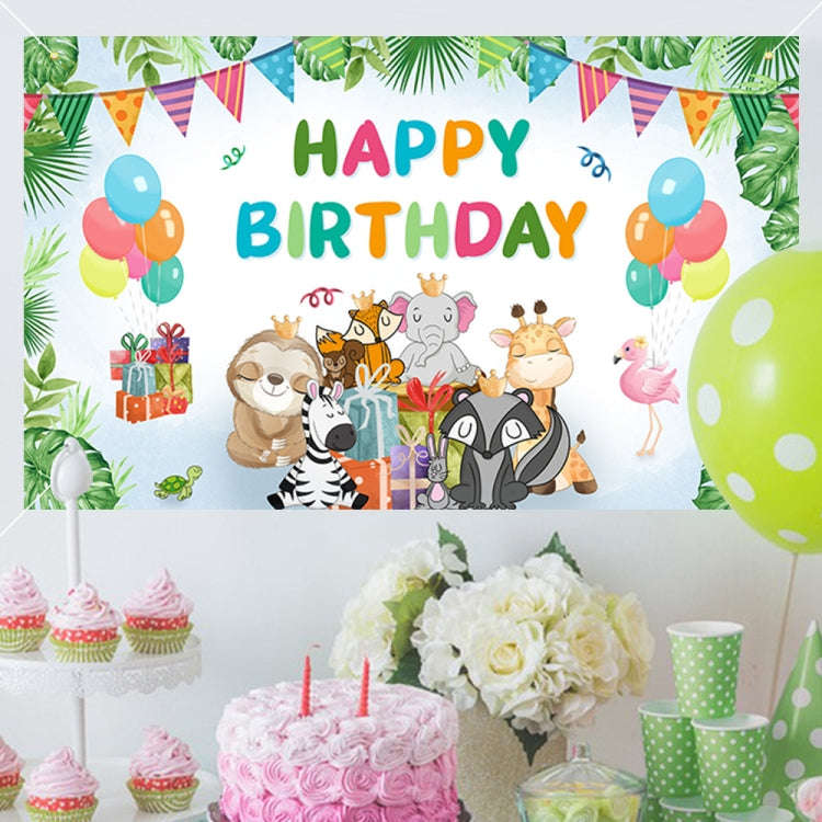 180x110cm Animal Birthday Theme Backdrop Cloth Party Decoration(2023SRB92)