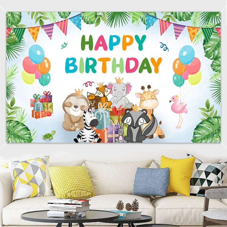 180x110cm Animal Birthday Theme Backdrop Cloth Party Decoration(2023SRB92)