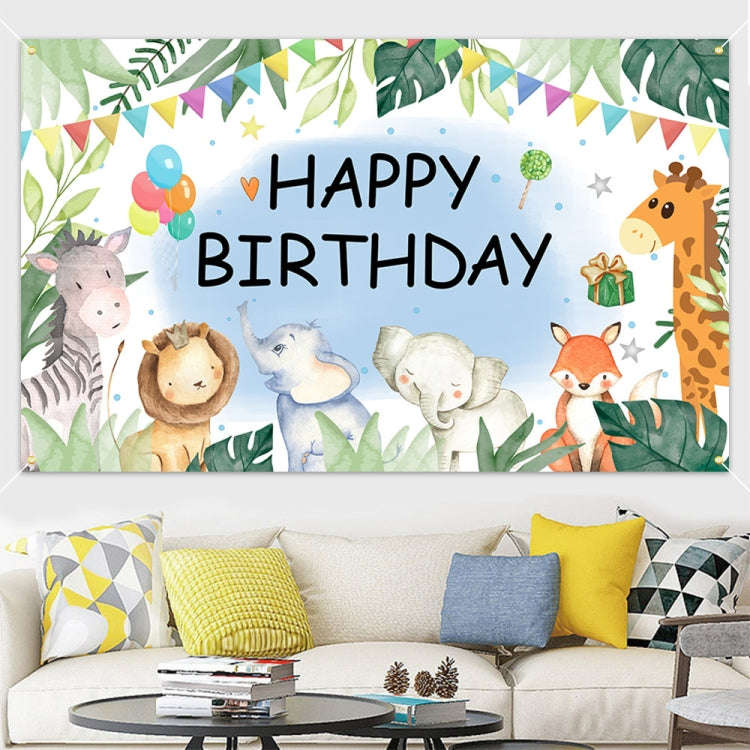 180x110cm Animal Birthday Theme Backdrop Cloth Party Decoration(2023SRB94)