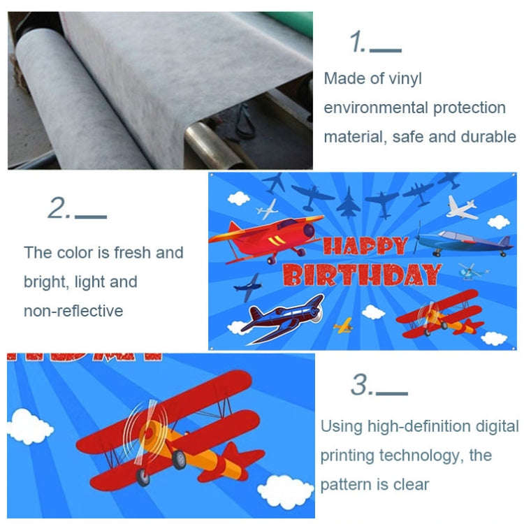 180x110cm Airplane Theme Birthday Background Cloth Children Birthday Party Decoration Photography...