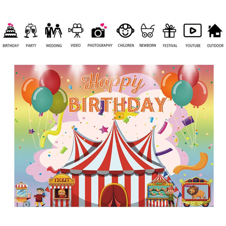 150x100cm Children Birthday Background Cloth Carnival Gay Party Birthday Theme Background Banner ...