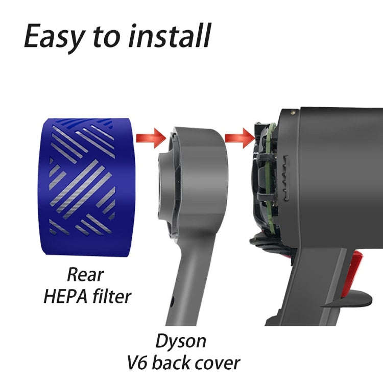 For Dyson V6 DC59/58/63/74 Vacuum Cleaner Accessories Motor Rear Cover + Rear Filter Element + Front