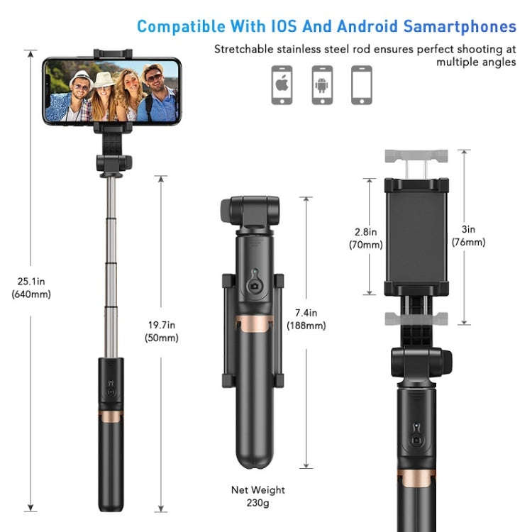 APEXEL APL-D6 Live Video Multifunctional Mobile Phone Gimbal Stabilizer Selfie Stick