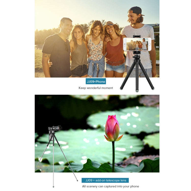 APEXEL APL-JJ09 Mobile Selfie Live Streaming Portable Stretch Telephoto Tripod(Black)